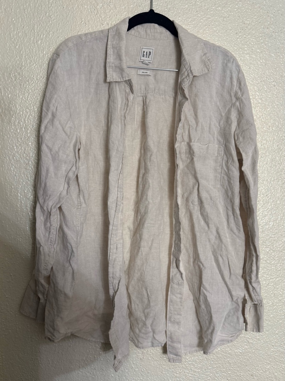 Gap 100% Linen Oversized Shirt size Large Color
Flax beige - Picture 6 of 11